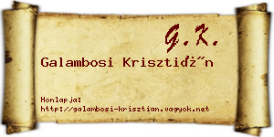 Galambosi Krisztián névjegykártya